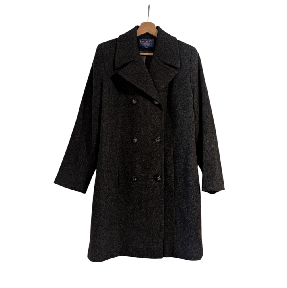 Pendleton Wool Charcoal Pea Coat for Women, 8